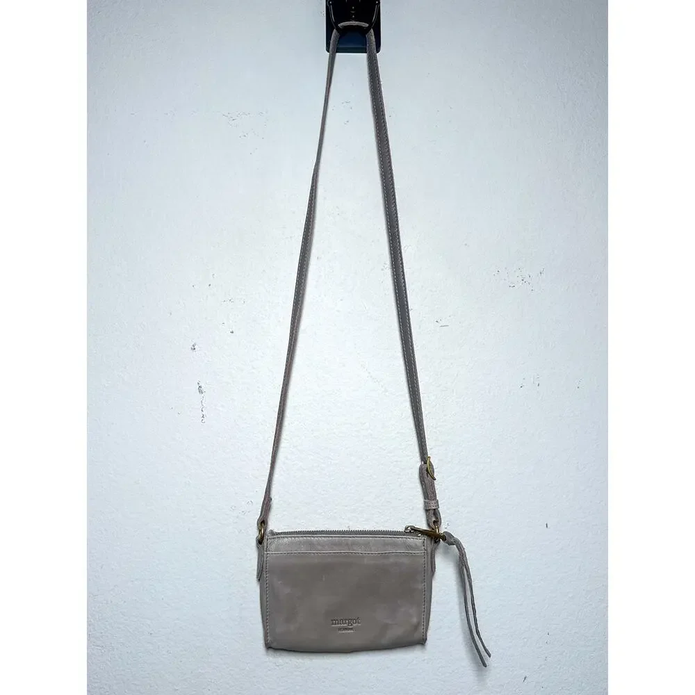 Margot New York Aiden Wallet on a String Taupe Leather Crossbody